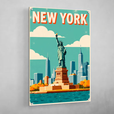 Retro Travel New York Wall Art