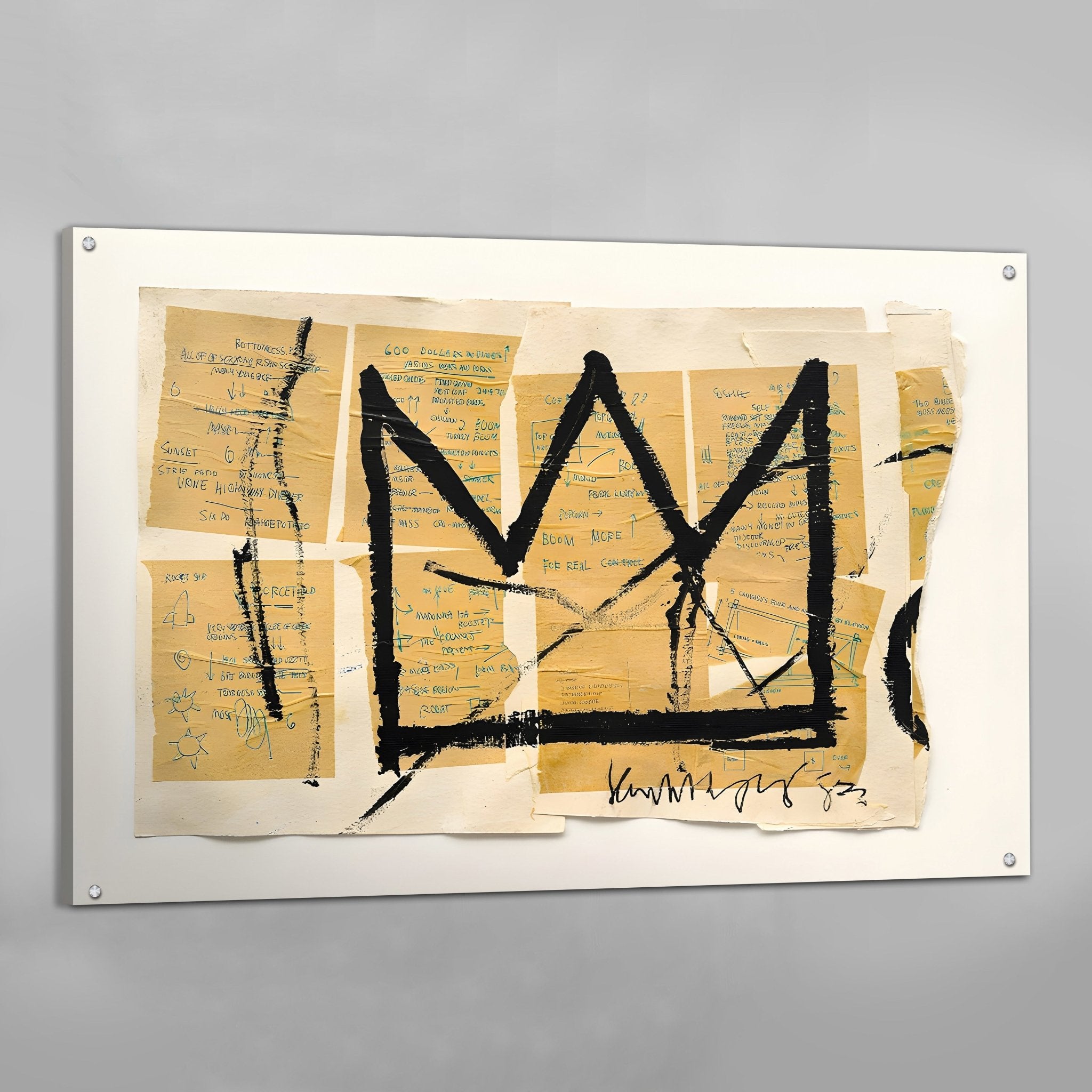 Modern Crown Sketch Wall Art - Luxury Art Canvas