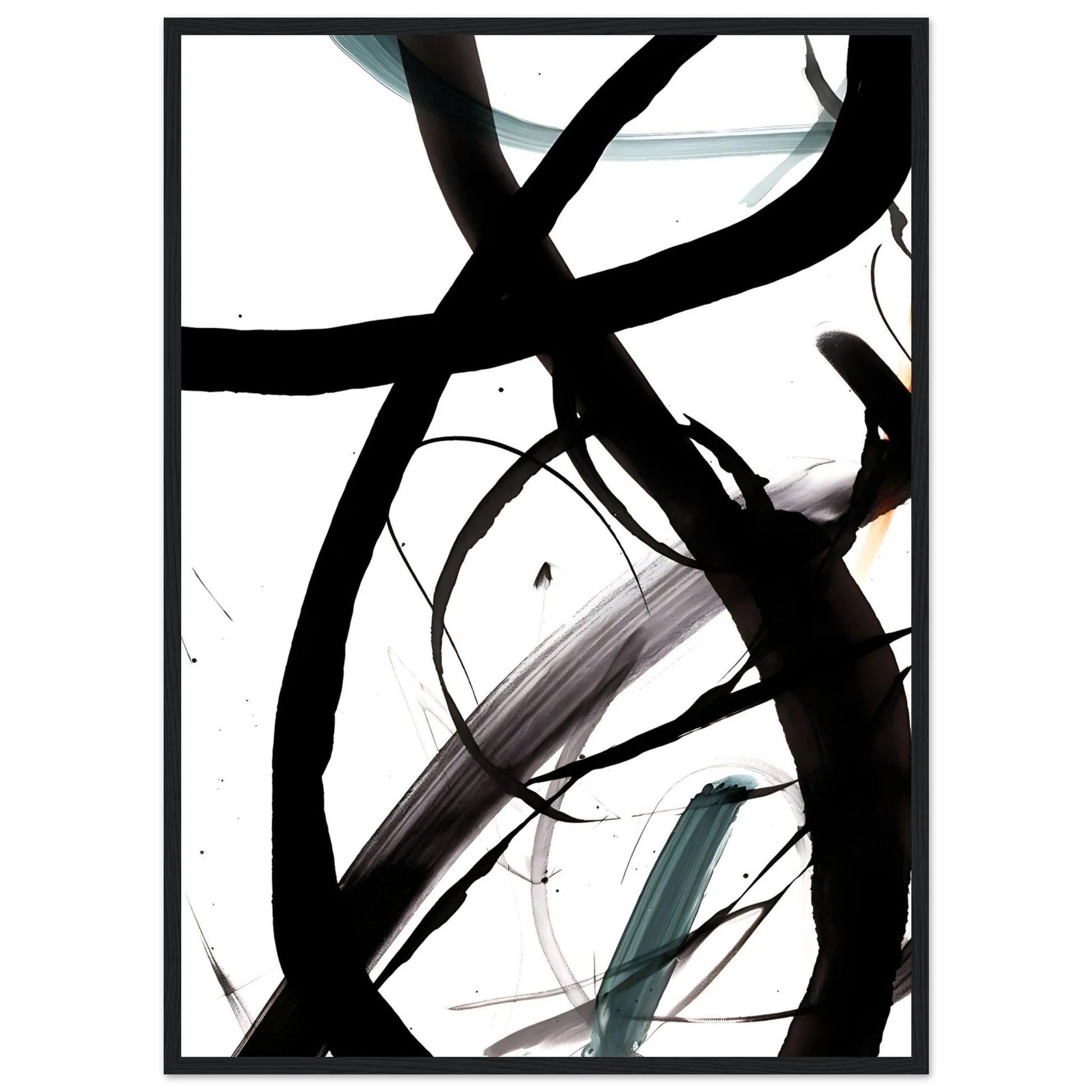 Abstract Black and White Wall Art - Luxury Art Canvas