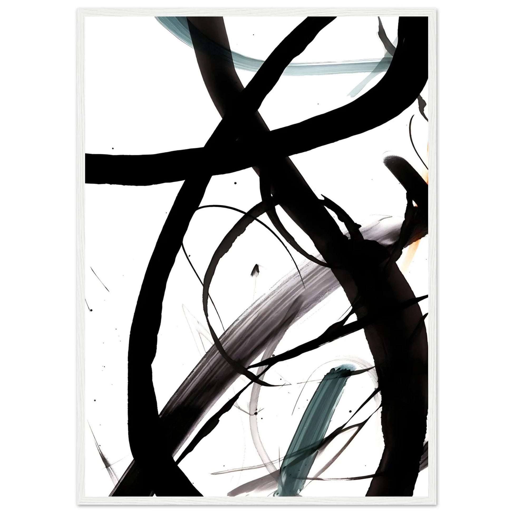 Abstract Black and White Wall Art - Luxury Art Canvas