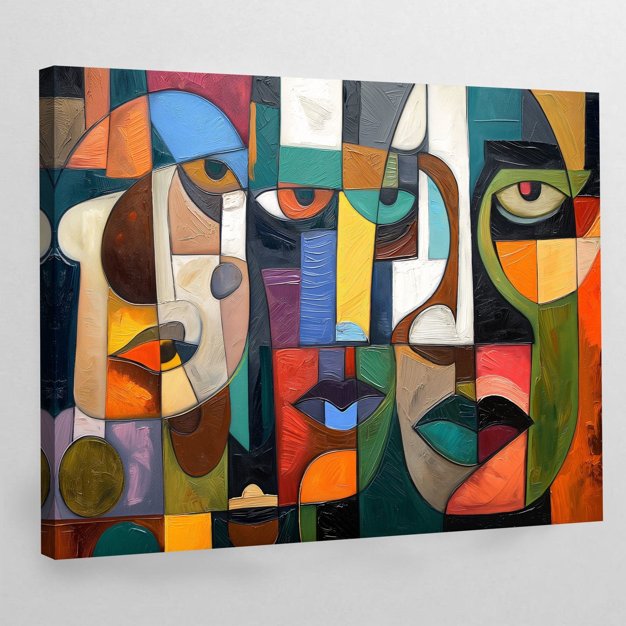 Abstract Faces Cubism Wall Art - Luxury Art Canvas