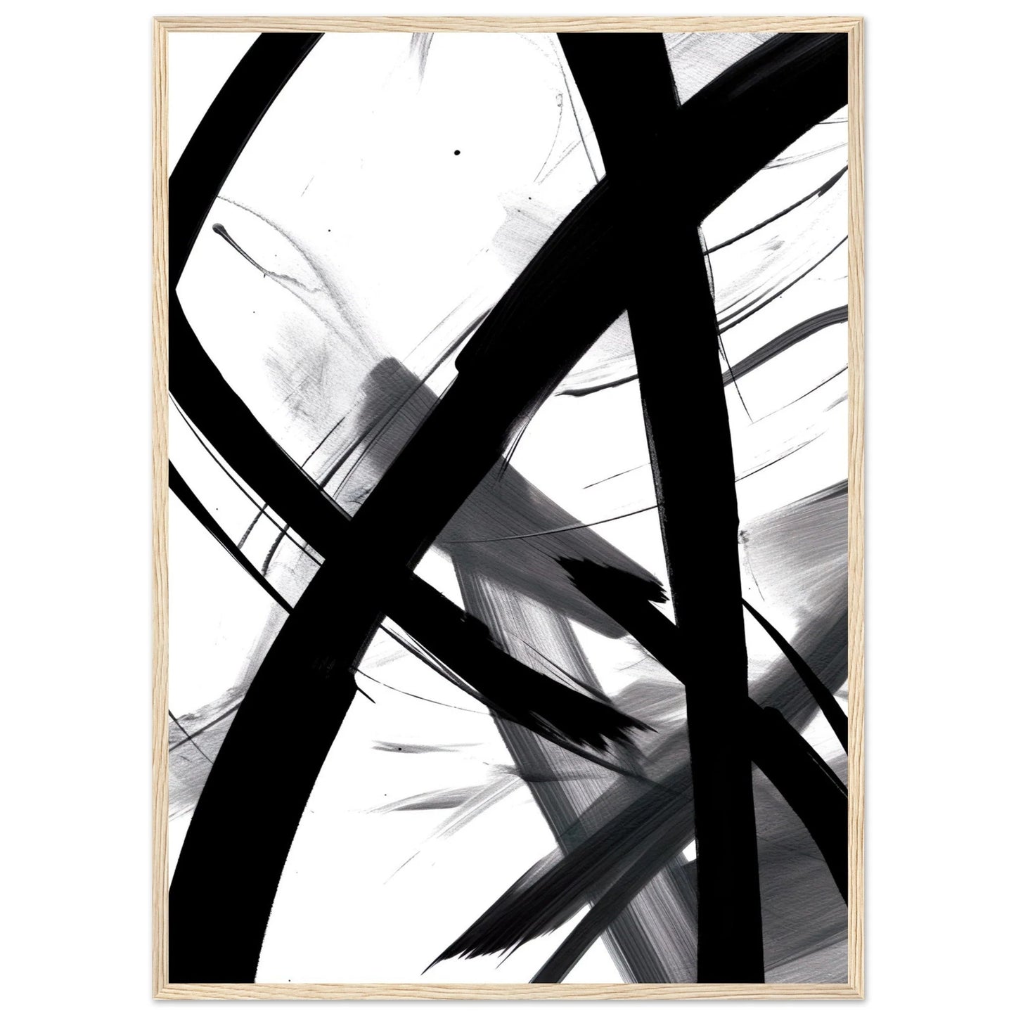 Abstract Wall Art Black and White - Luxury Art Canvas