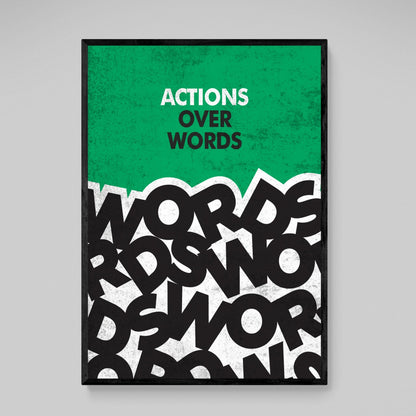 Actions Over Words Motivational Wall Art - Luxury Art Canvas