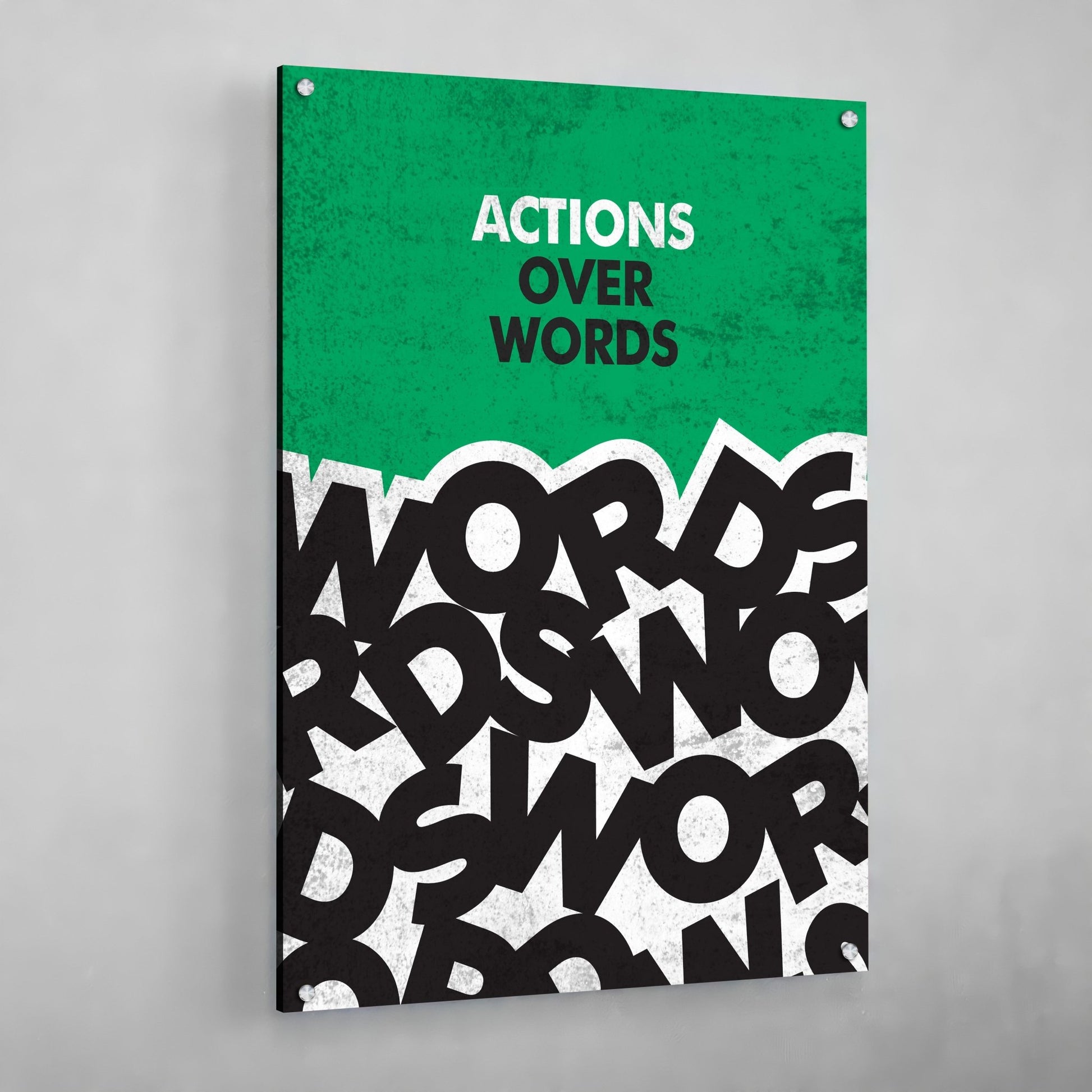 Actions Over Words Motivational Wall Art - Luxury Art Canvas