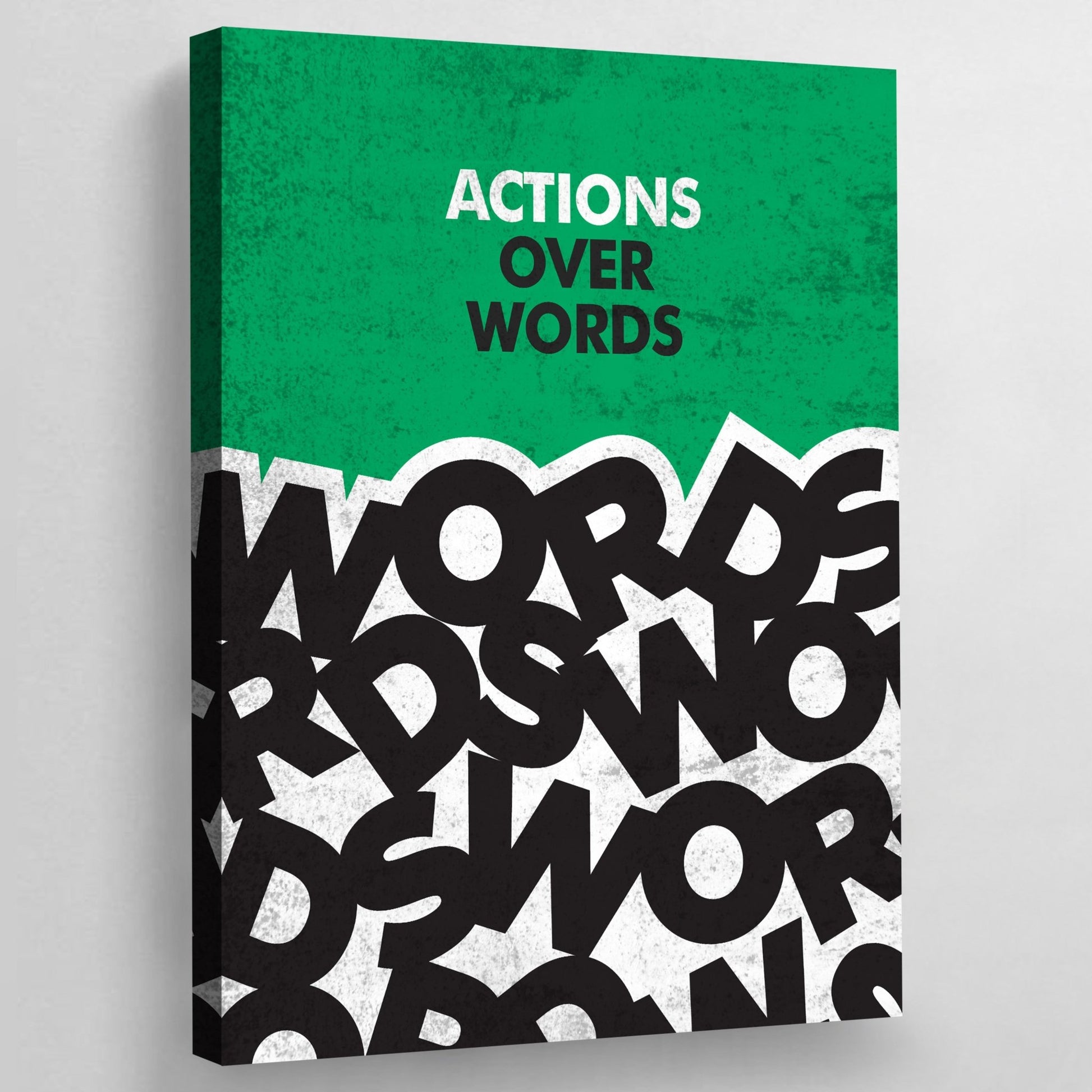 Actions Over Words Motivational Wall Art - Luxury Art Canvas