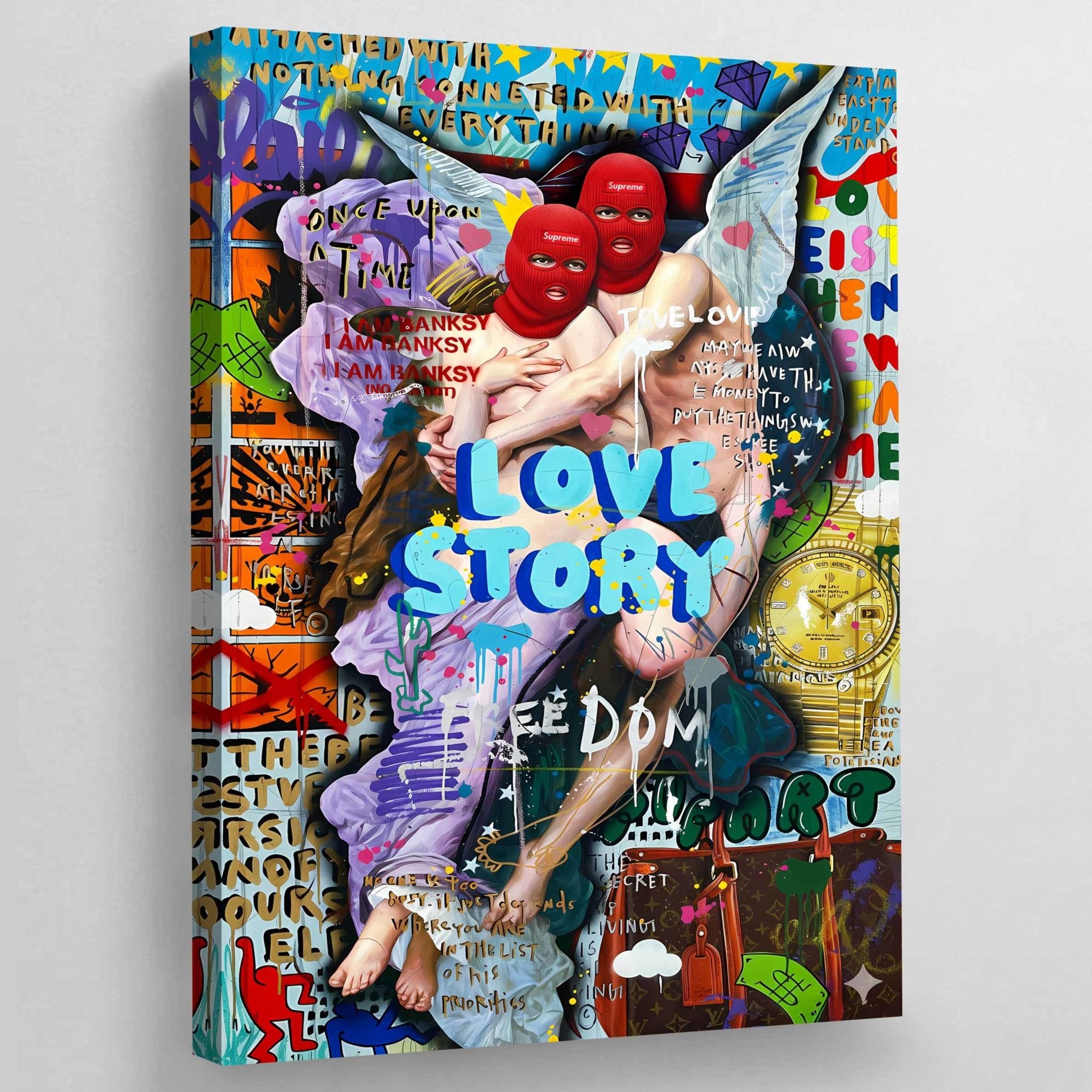 Angels Graffiti Wall Art - Luxury Art Canvas