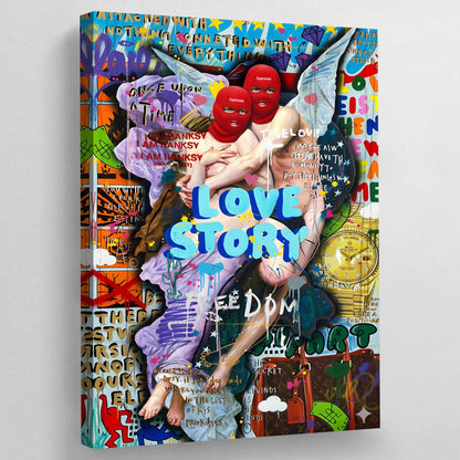Angels Graffiti Wall Art - Luxury Art Canvas