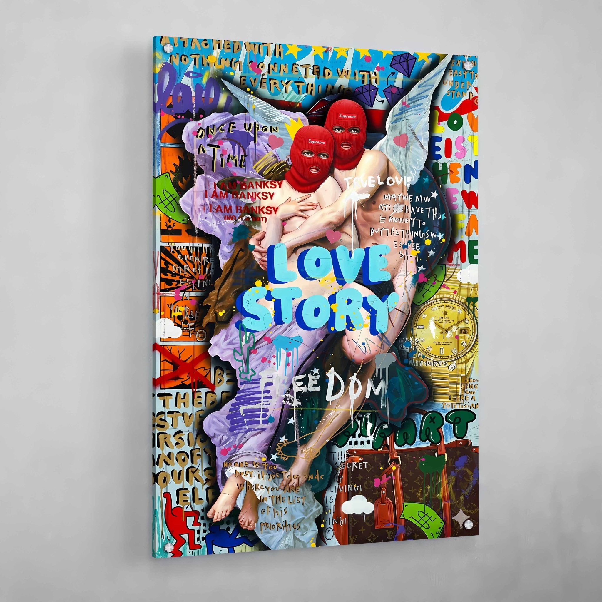 Angels Graffiti Wall Art - Luxury Art Canvas