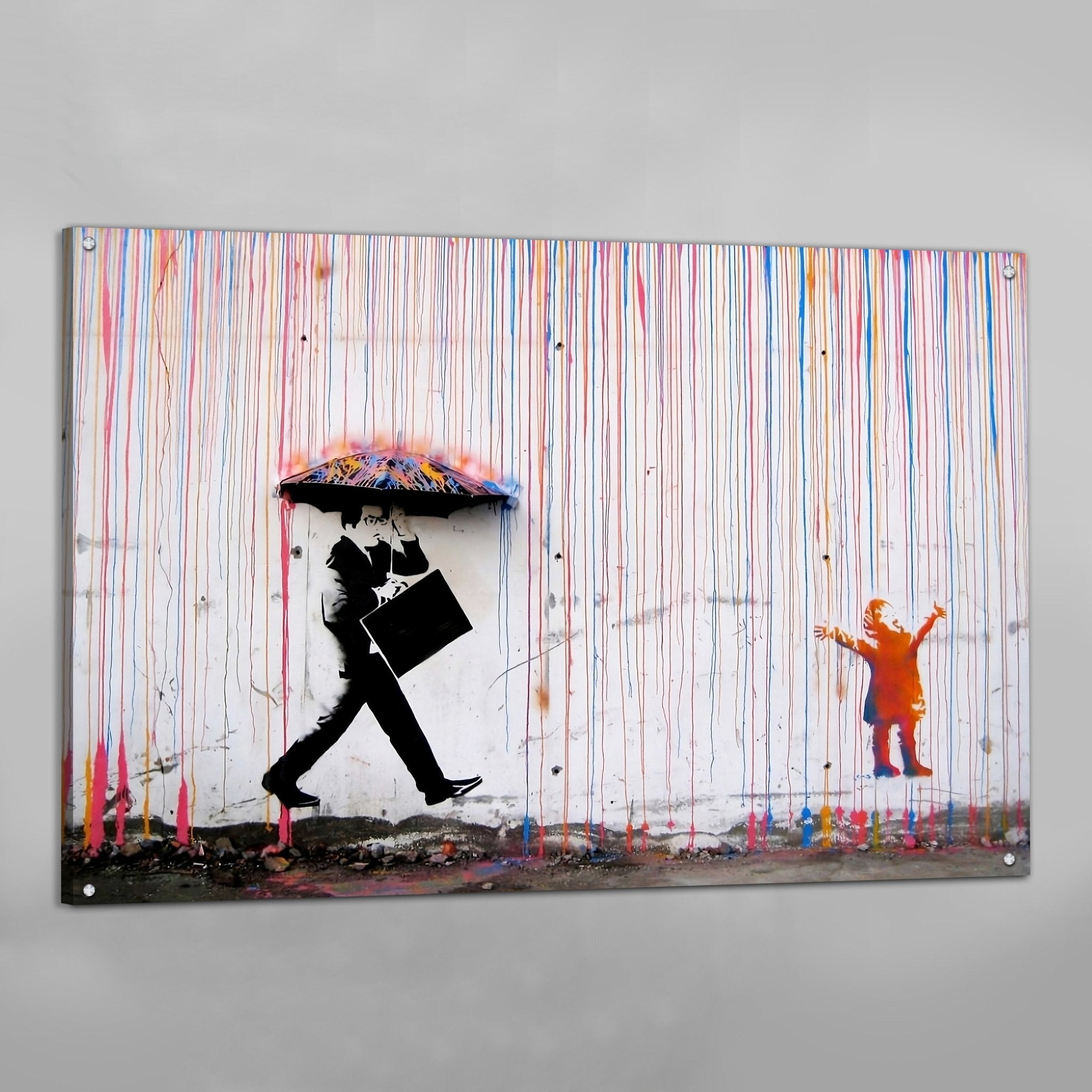 Banksy Colorful Rain Wall Art - Luxury Art Canvas