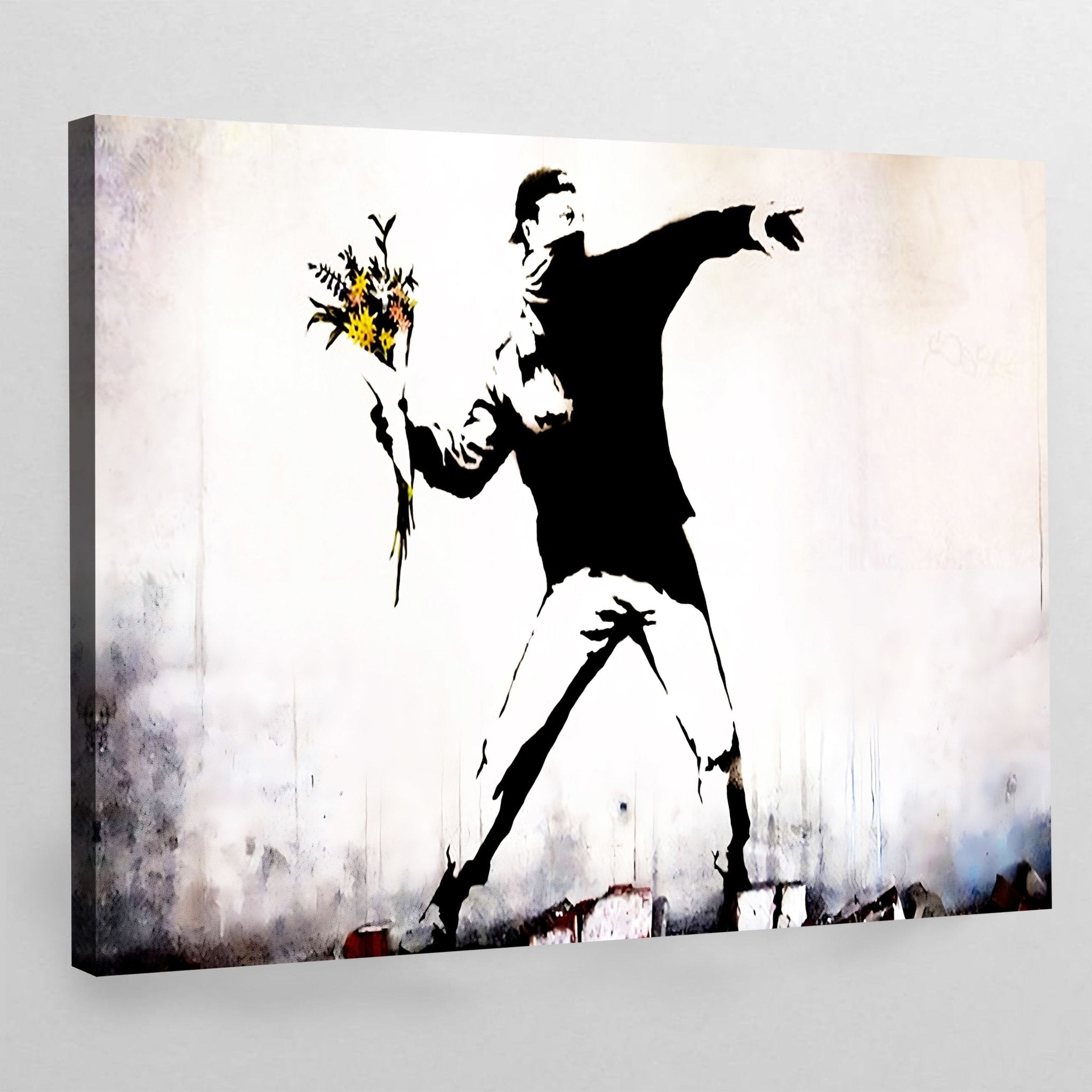 Banksy Flower Thrower Wall Art - Luxury Art Canvas