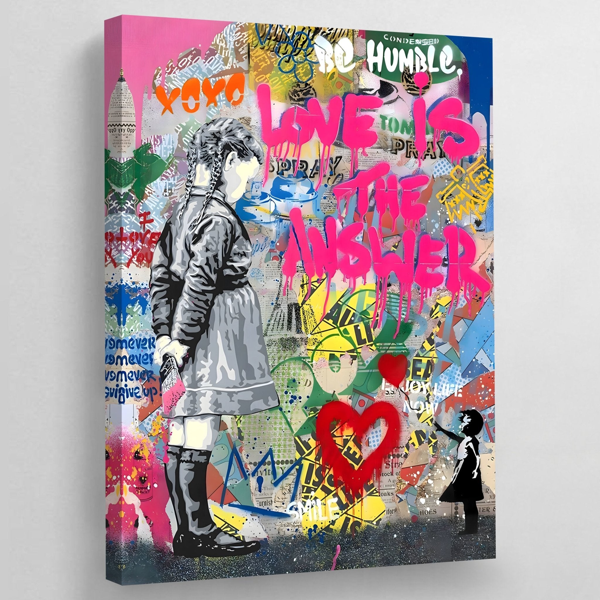 Banksy Love Is The Answer Wall Art - Luxury Art Canvas