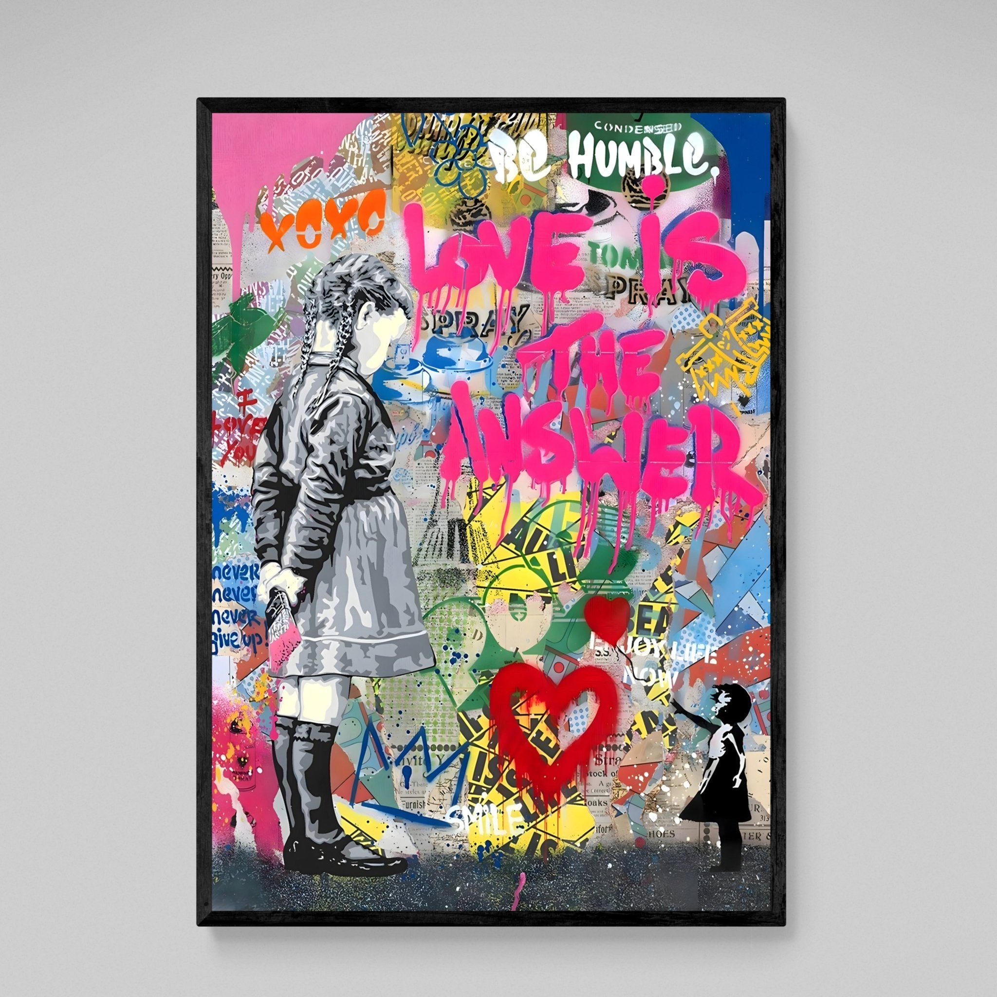 Banksy Love Is The Answer Wall Art - Luxury Art Canvas