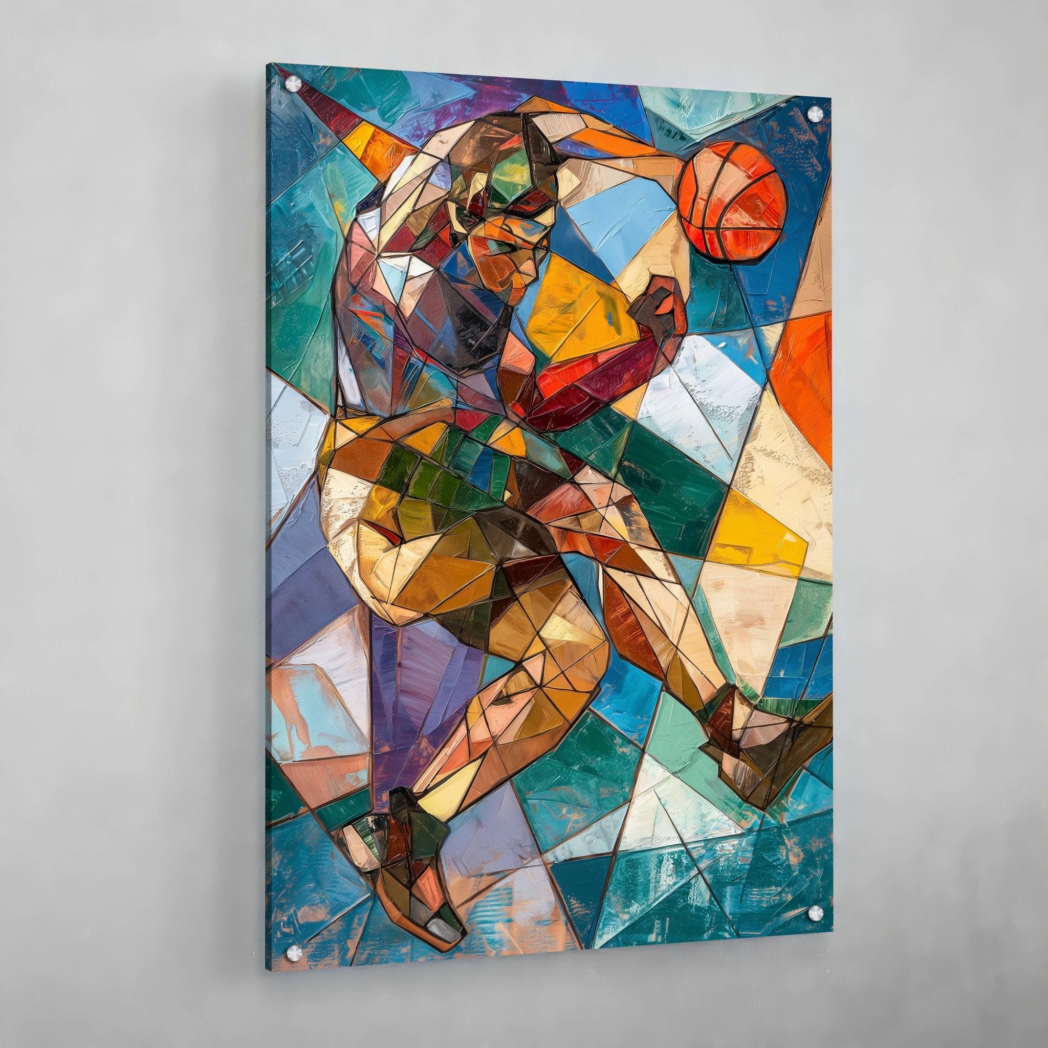 Basketball Cubism Wall Art - Luxury Art Canvas