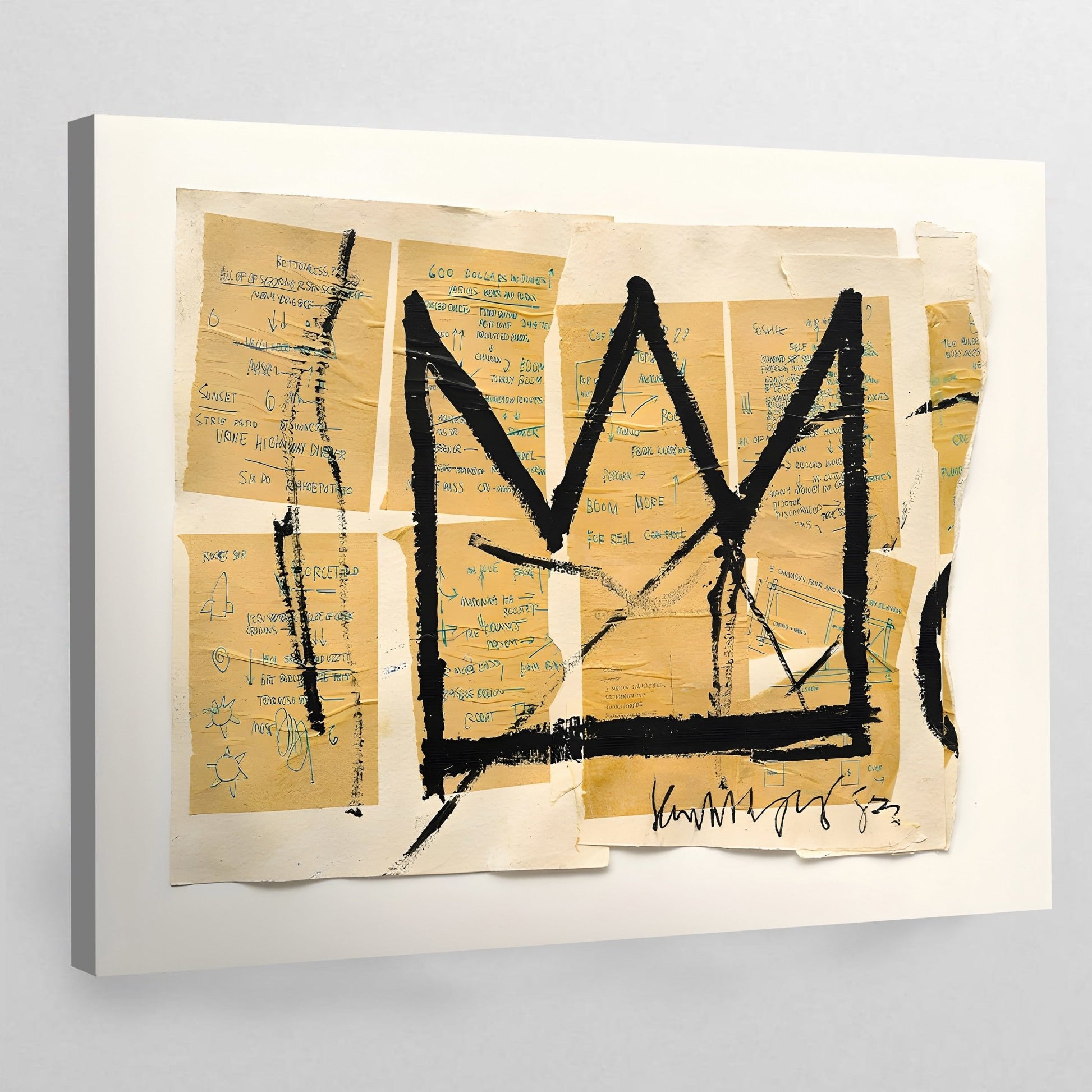 Basquiat Crown Canvas - Luxury Art Canvas