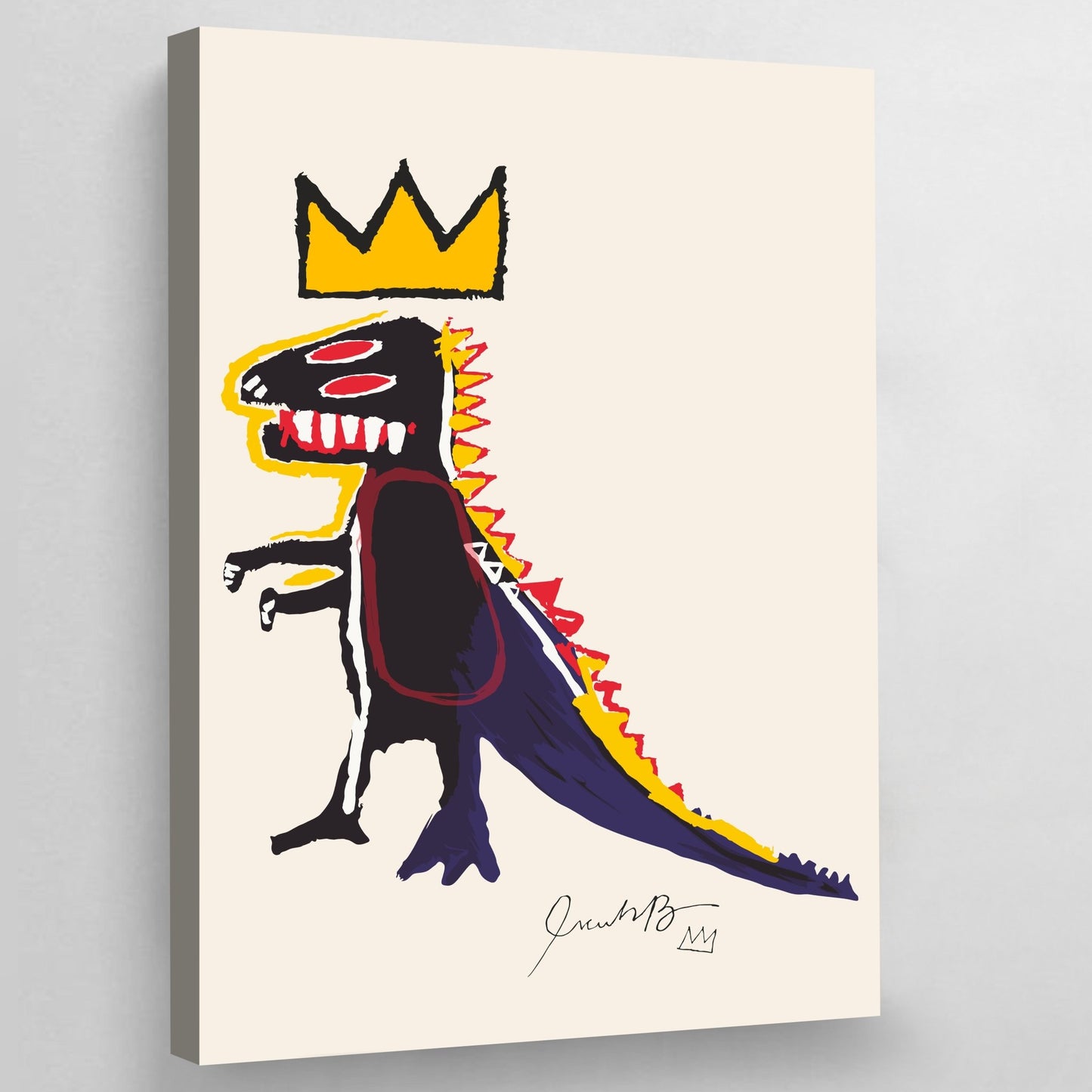 Basquiat Dinosaur Wall Art - Luxury Art Canvas