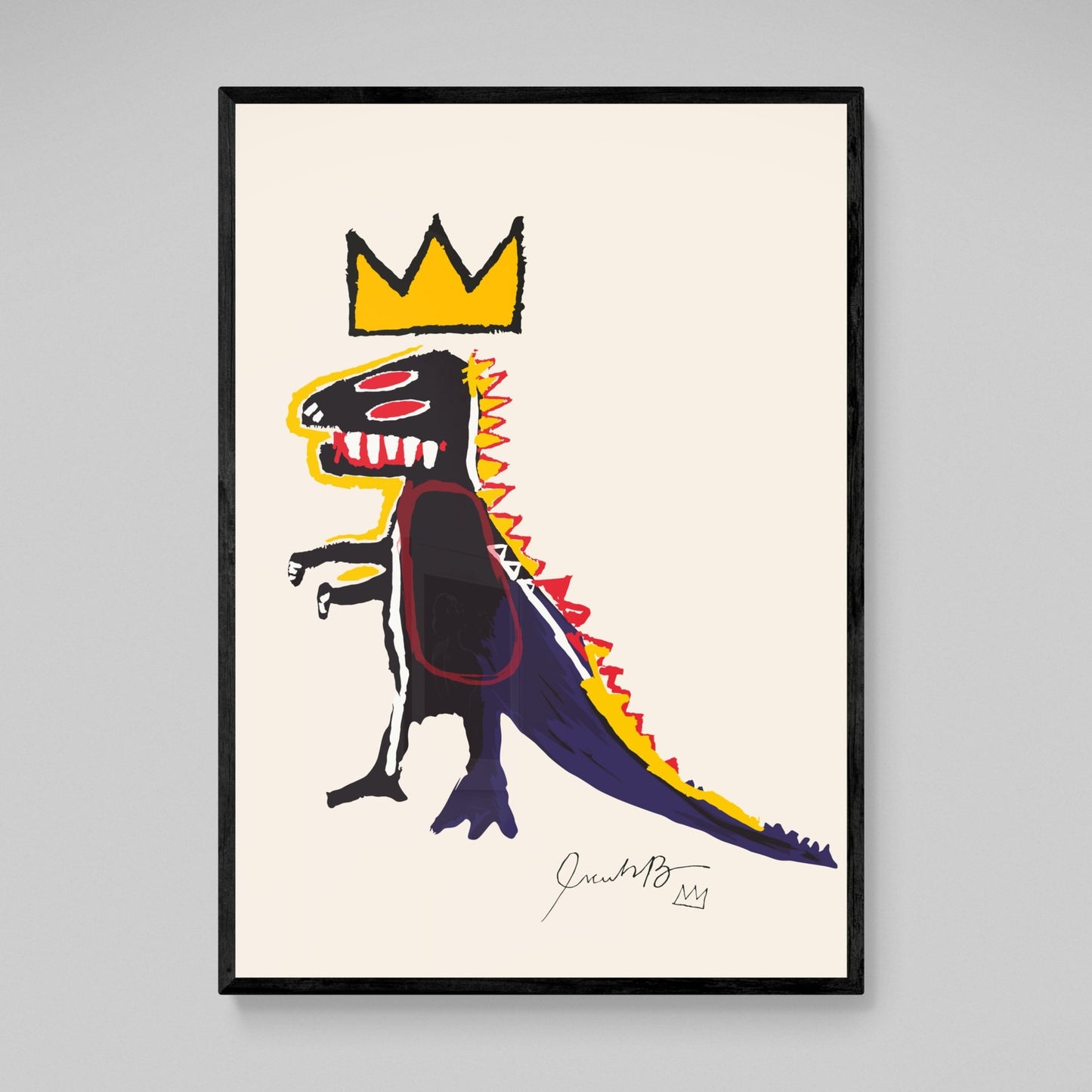 Basquiat Dinosaur Wall Art - Luxury Art Canvas