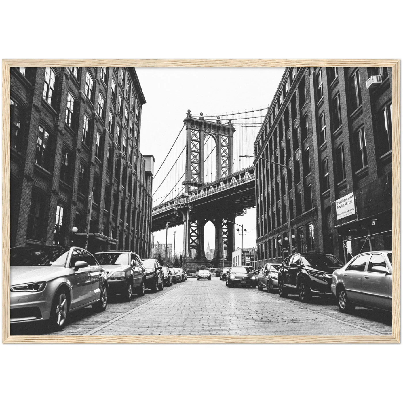 Black and White Brooklyn Bridge Wall Art - Luxury Art Canvas