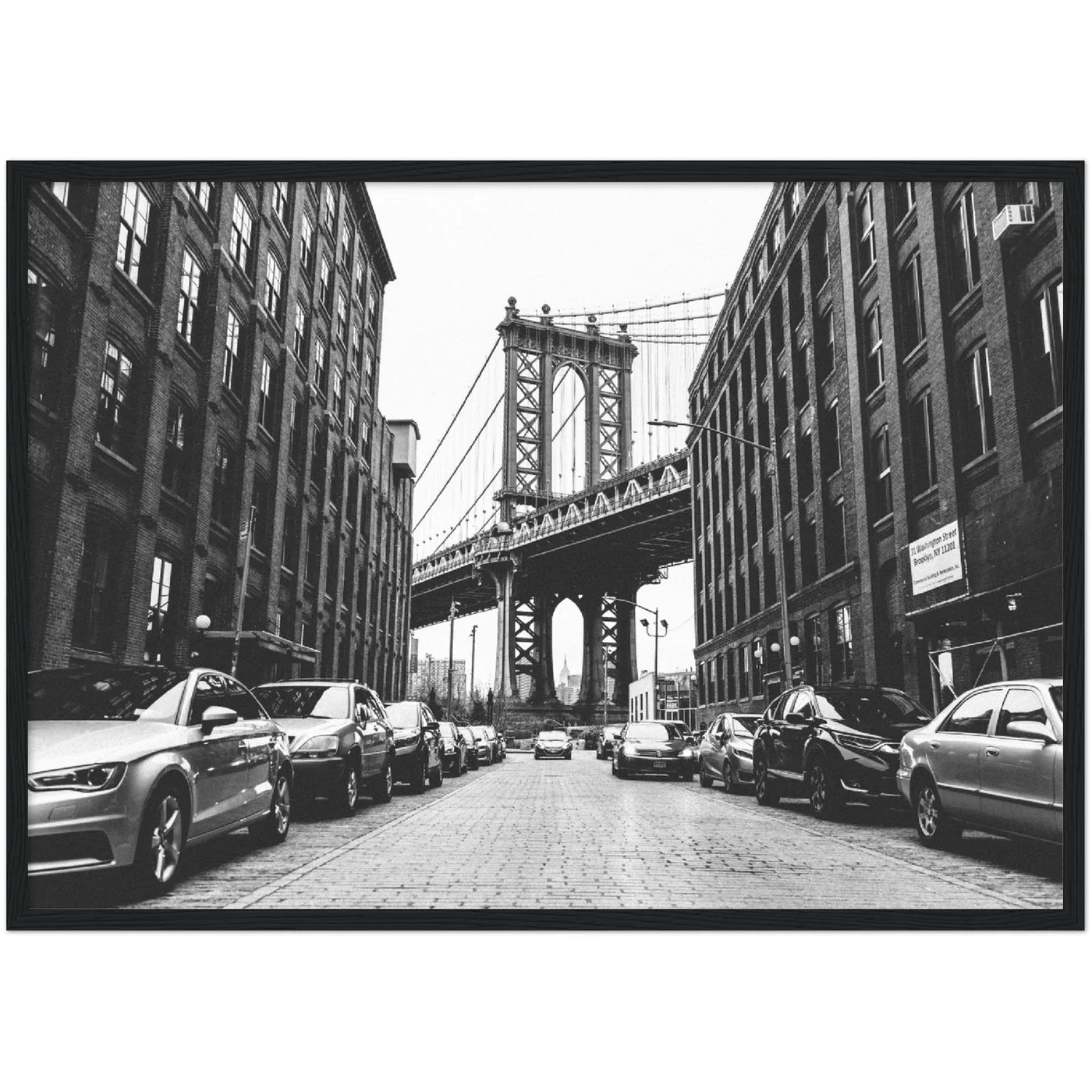 Black and White Brooklyn Bridge Wall Art - Luxury Art Canvas