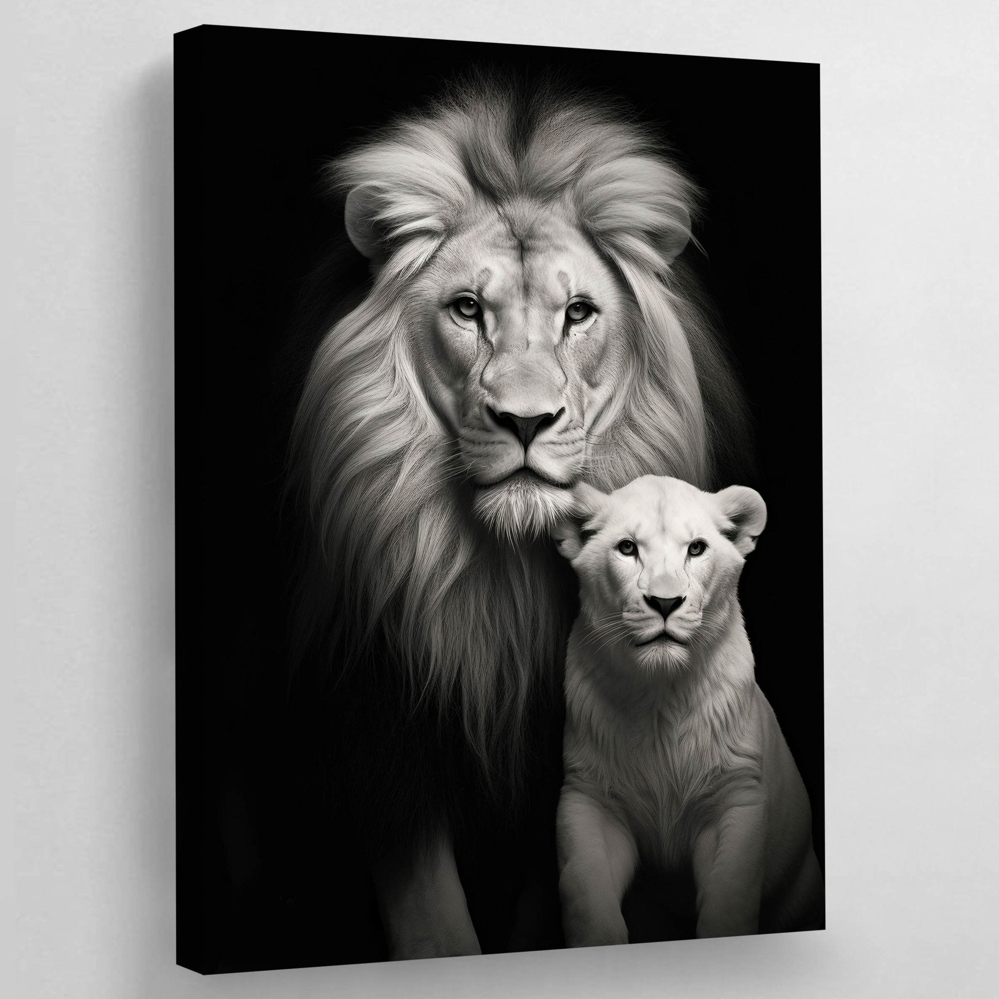 Black and White Lion Canvas - Luxury Art Canvas