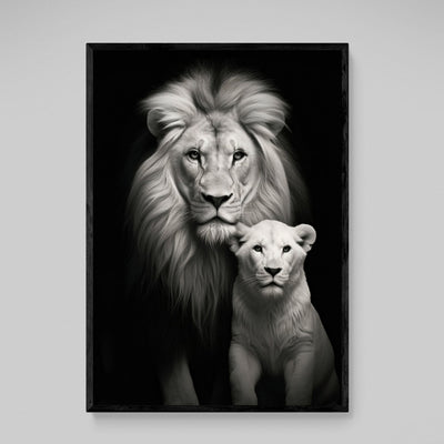 Black and White Lion Canvas - Luxury Art Canvas