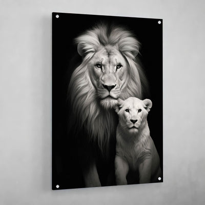 Black and White Lion Canvas - Luxury Art Canvas
