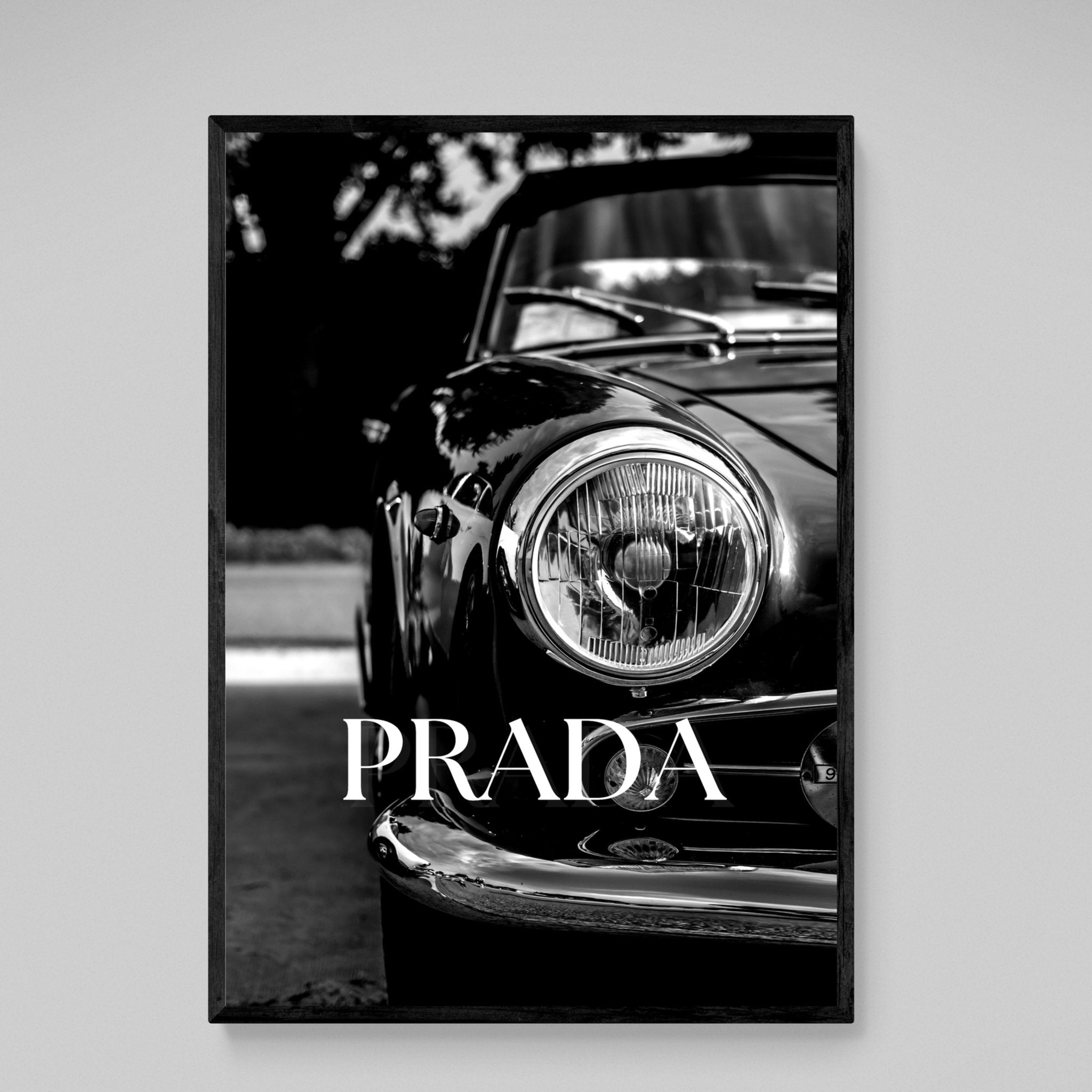 Black and White Prada Wall Art - Luxury Art Canvas