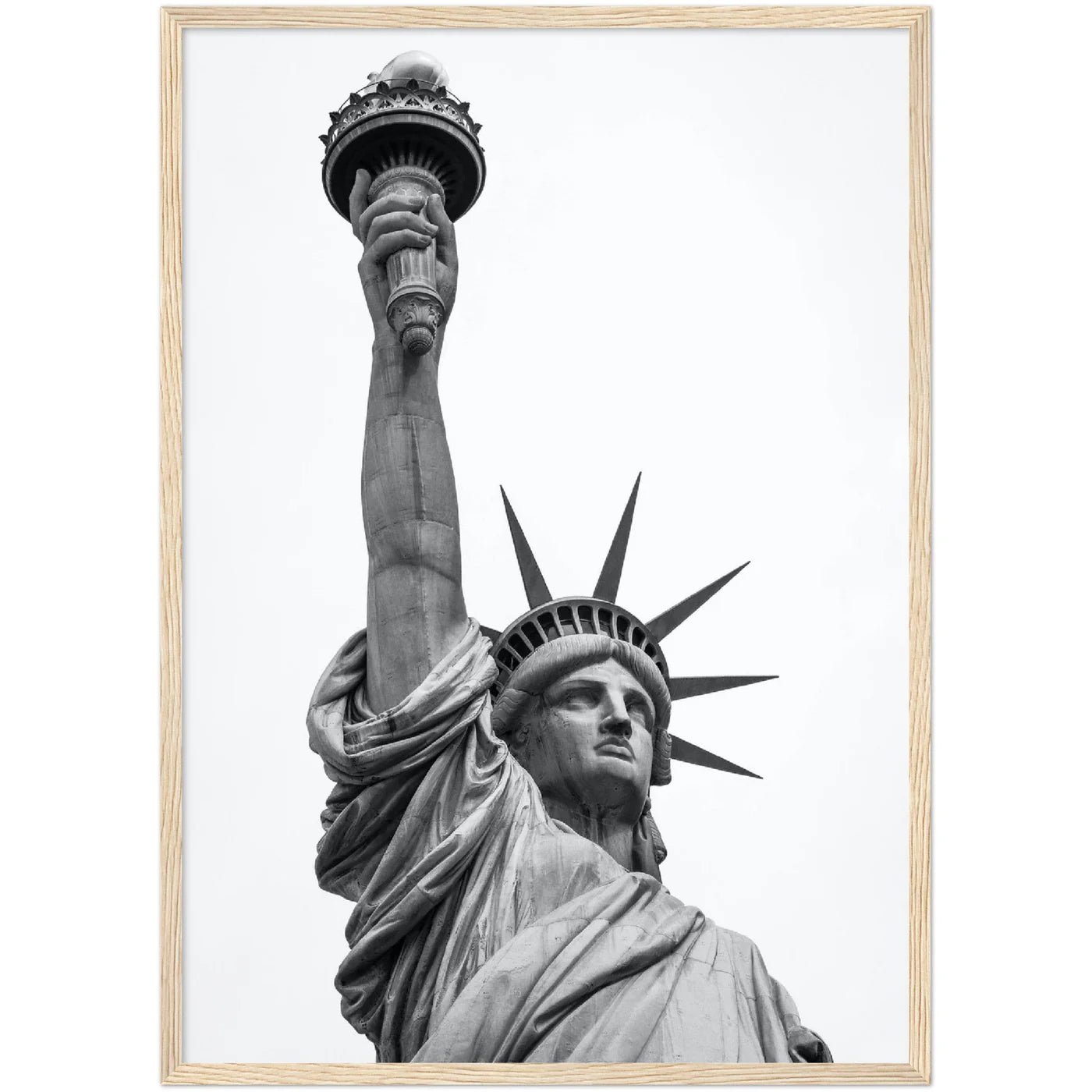Black and White Statue of Liberty Wall Art - Luxury Art Canvas