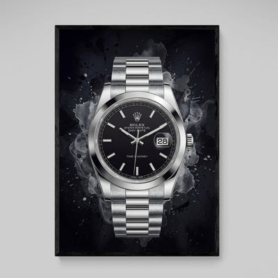 Black Rolex Wall Art - Luxury Art Canvas