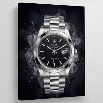 Black Rolex Wall Art - Luxury Art Canvas