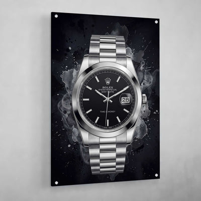 Black Rolex Wall Art - Luxury Art Canvas