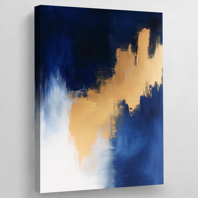 Blue and Gold Abstract Wall Art - Luxury Art Canvas