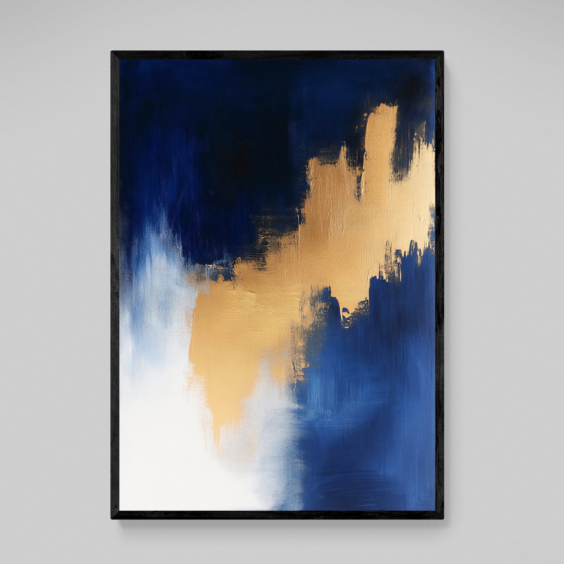 Blue and Gold Abstract Wall Art - Luxury Art Canvas