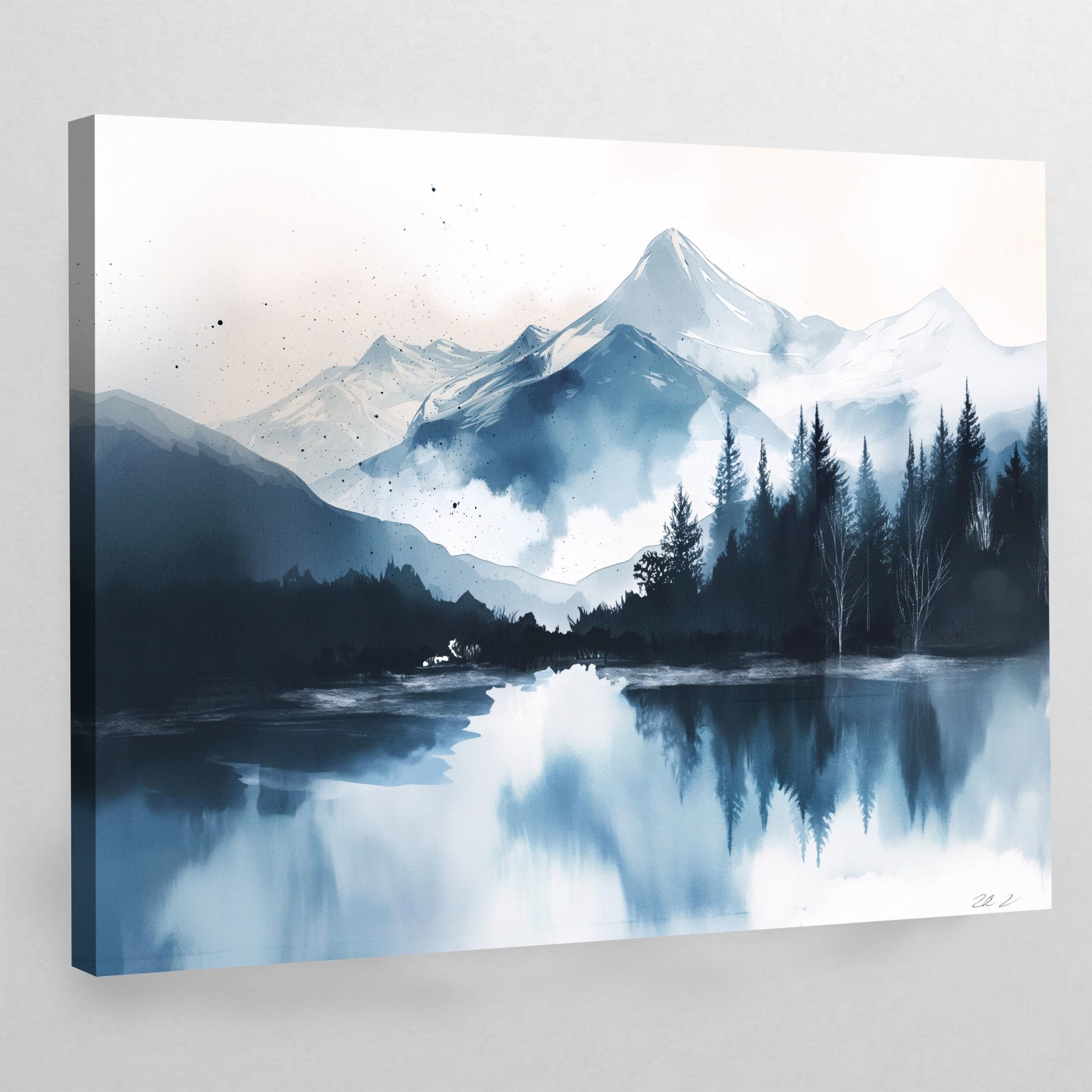 Blue Mountain Scandinavian Wall Art - Luxury Art Canvas