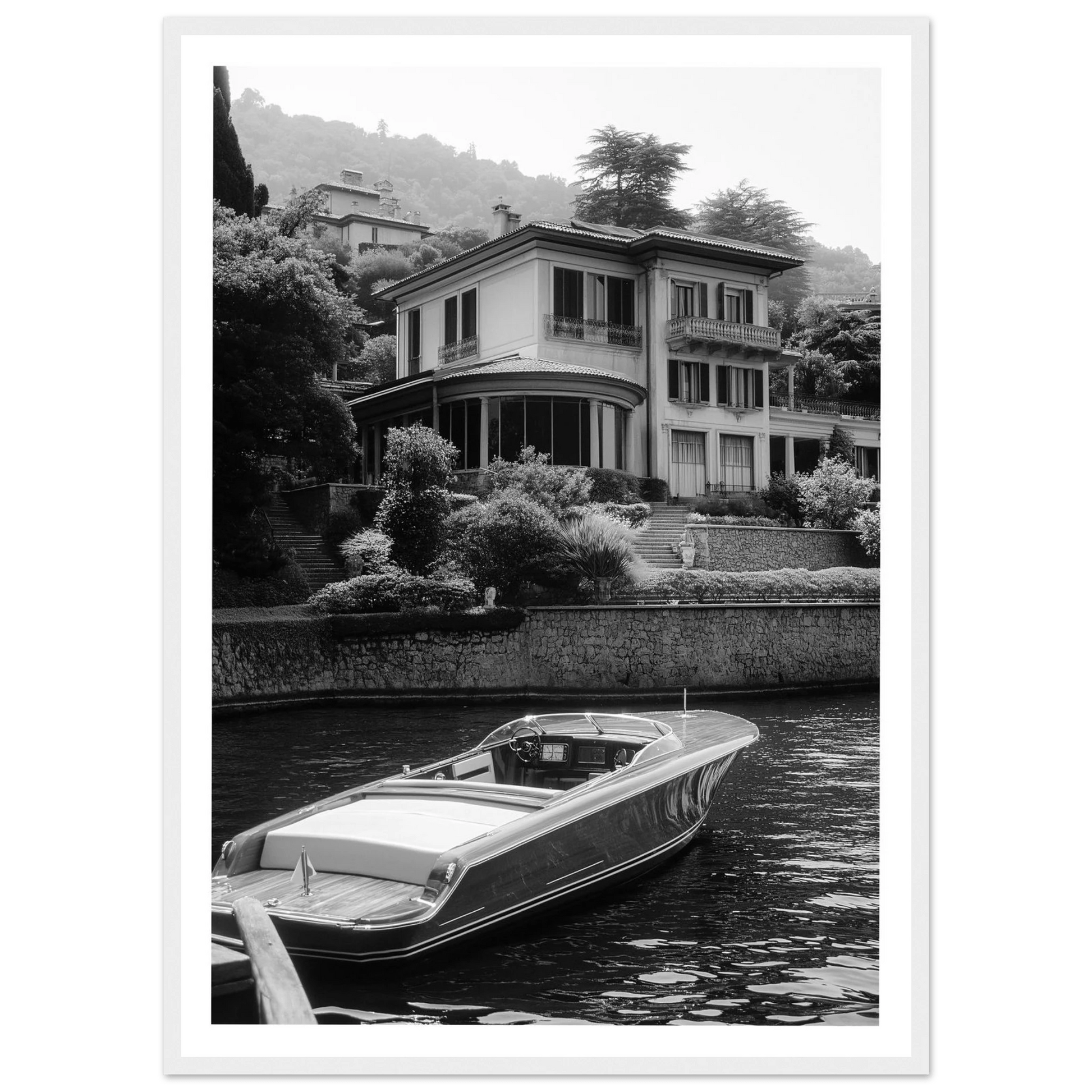Boat Lake Como Photography Wall Art - Luxury Art Canvas