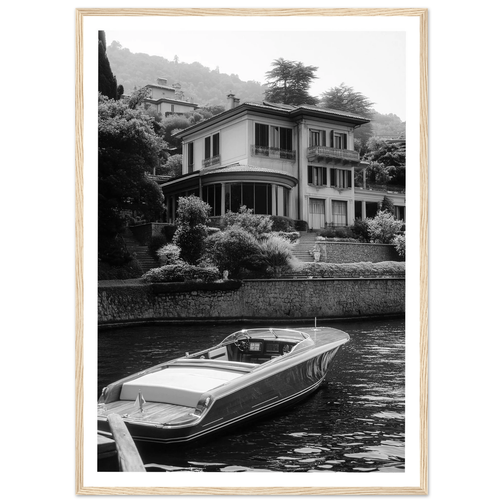 Boat Lake Como Photography Wall Art - Luxury Art Canvas