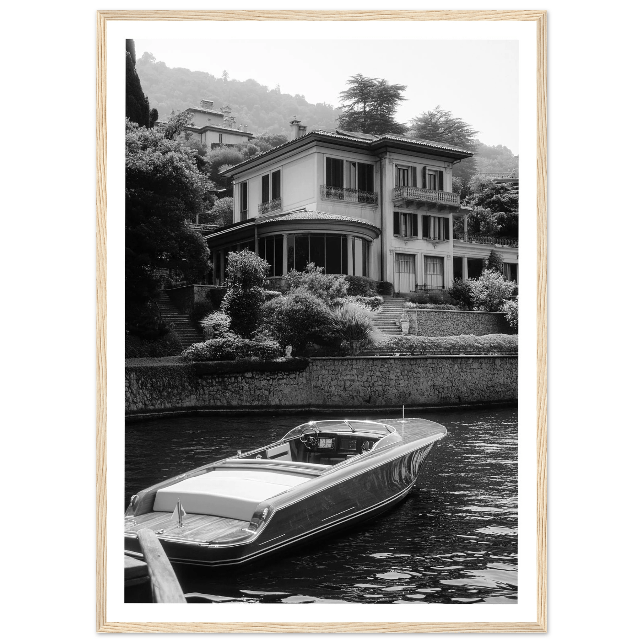 Boat Lake Como Photography Wall Art - Luxury Art Canvas