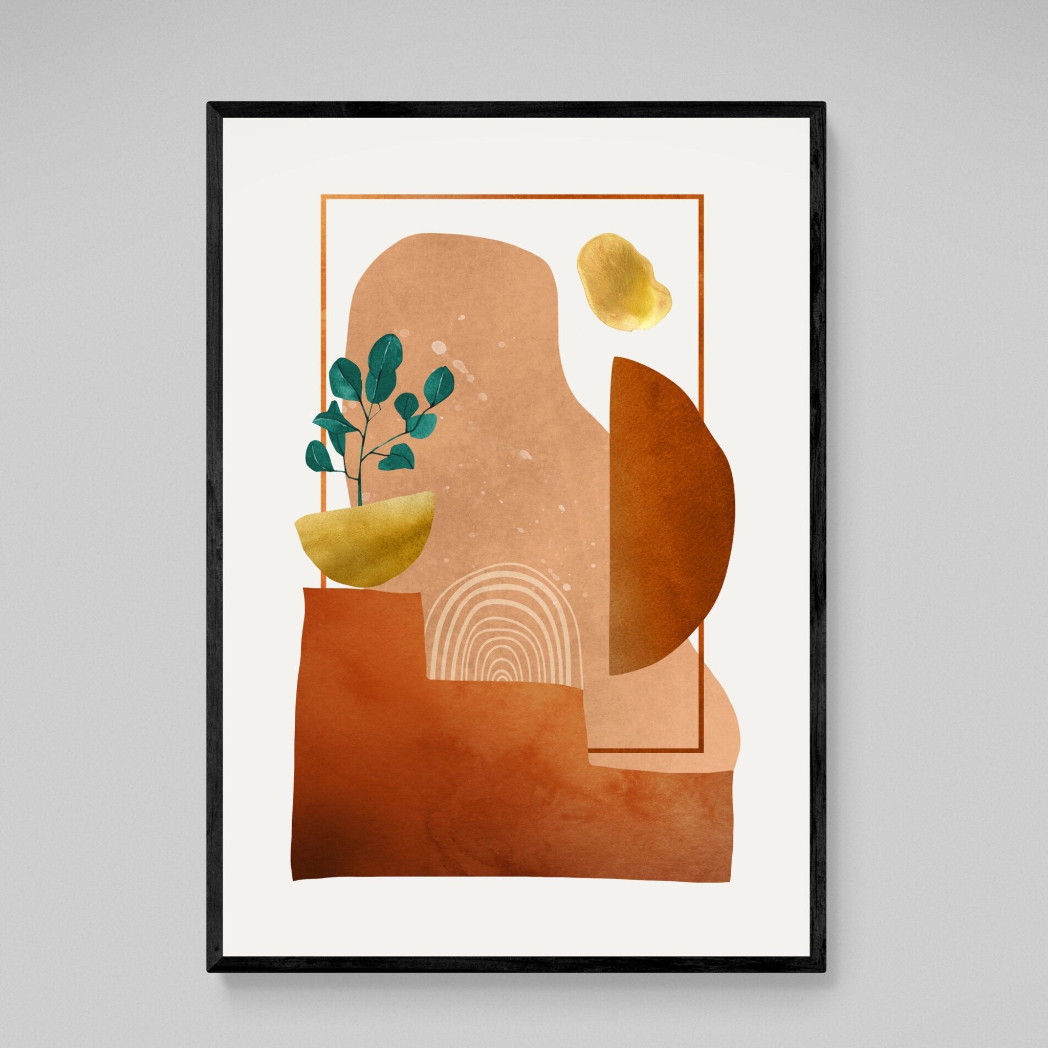 Boho Terracotta Scandinavian Wall Art - Luxury Art Canvas