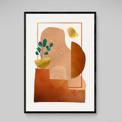 Boho Terracotta Scandinavian Wall Art - Luxury Art Canvas