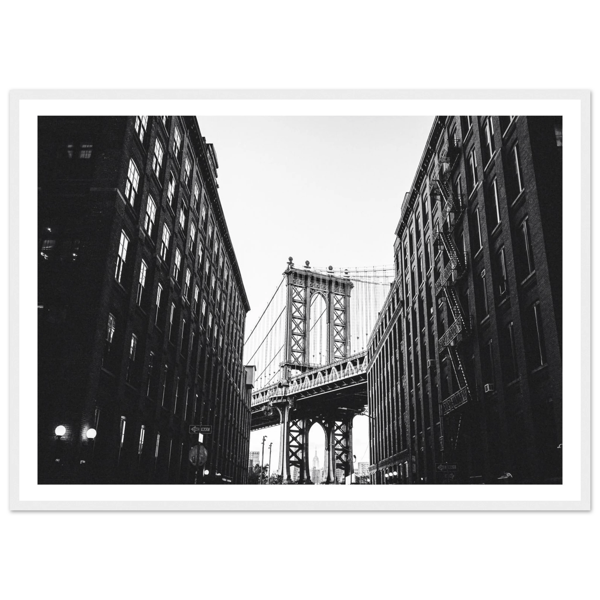 Brooklyn Bridge Black and White Photography Wall Art - Luxury Art Canvas