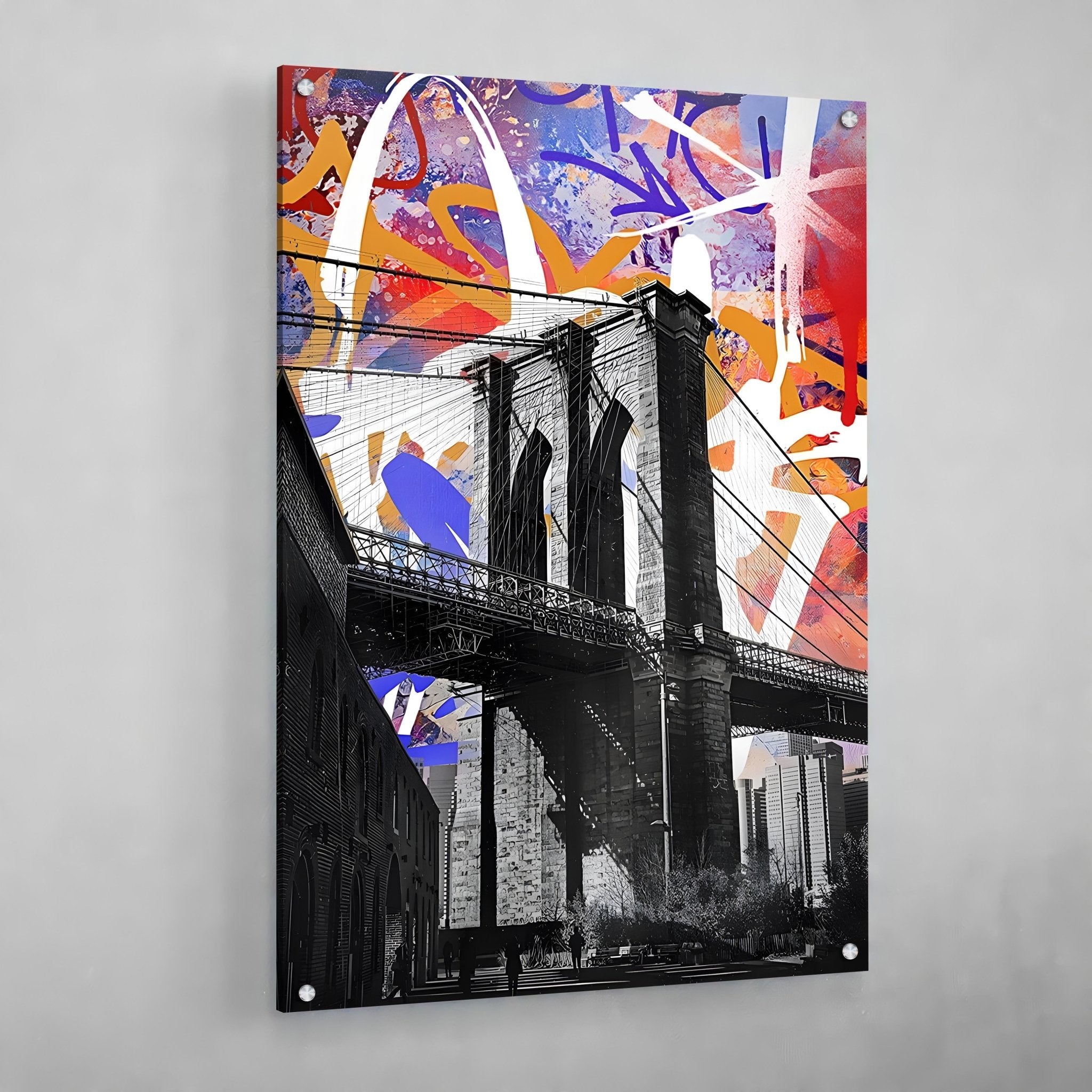 Brooklyn Bridge Graffiti Wall Art - Luxury Art Canvas