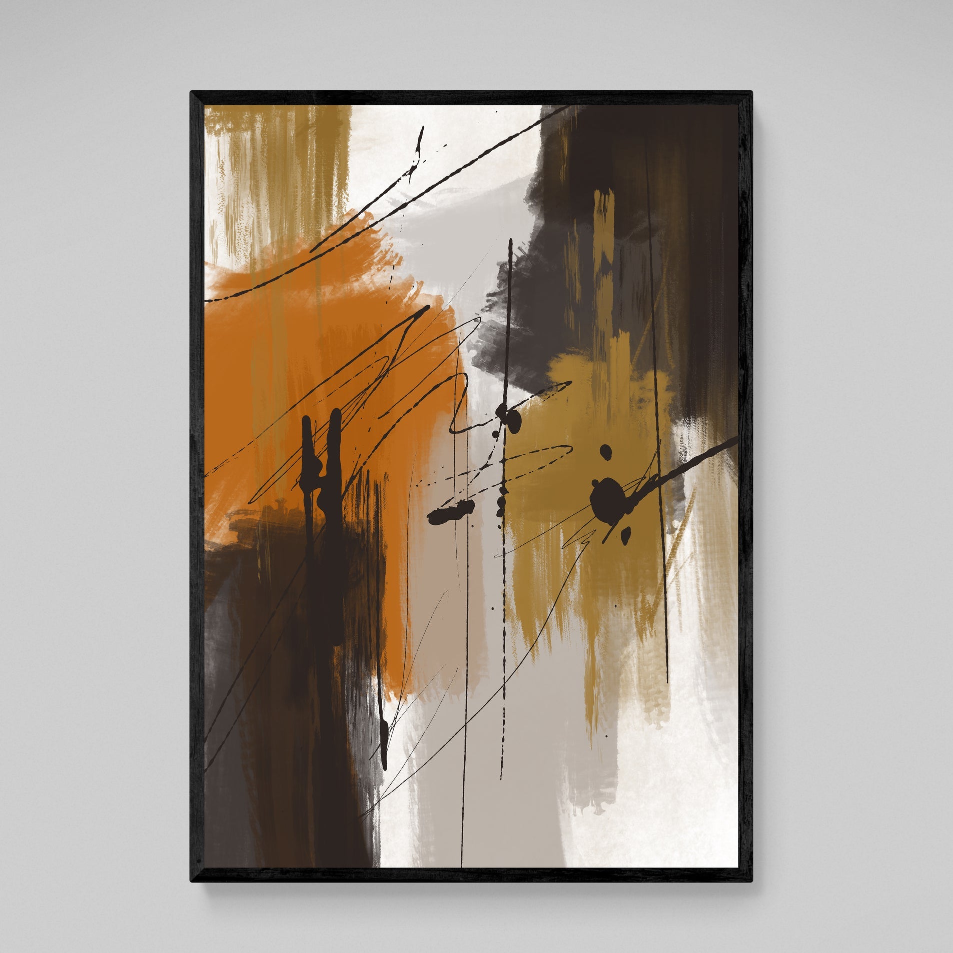 Brown Abstract Wall Art - Luxury Art Canvas