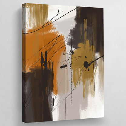 Brown Abstract Wall Art - Luxury Art Canvas