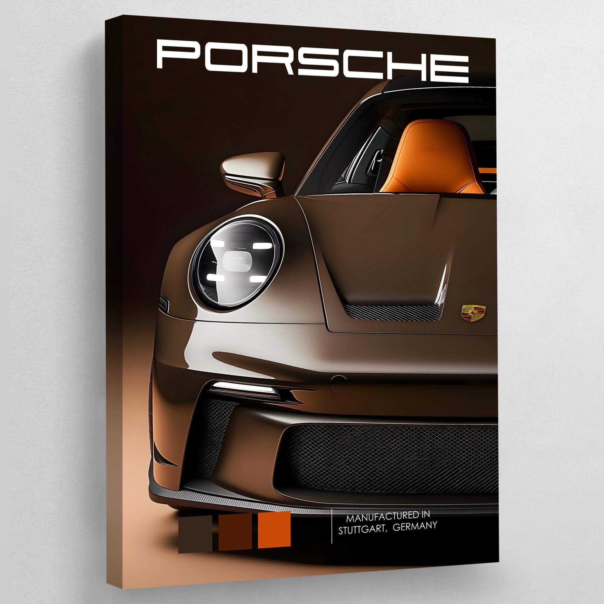 Brown Porsche Wall Art - Luxury Art Canvas