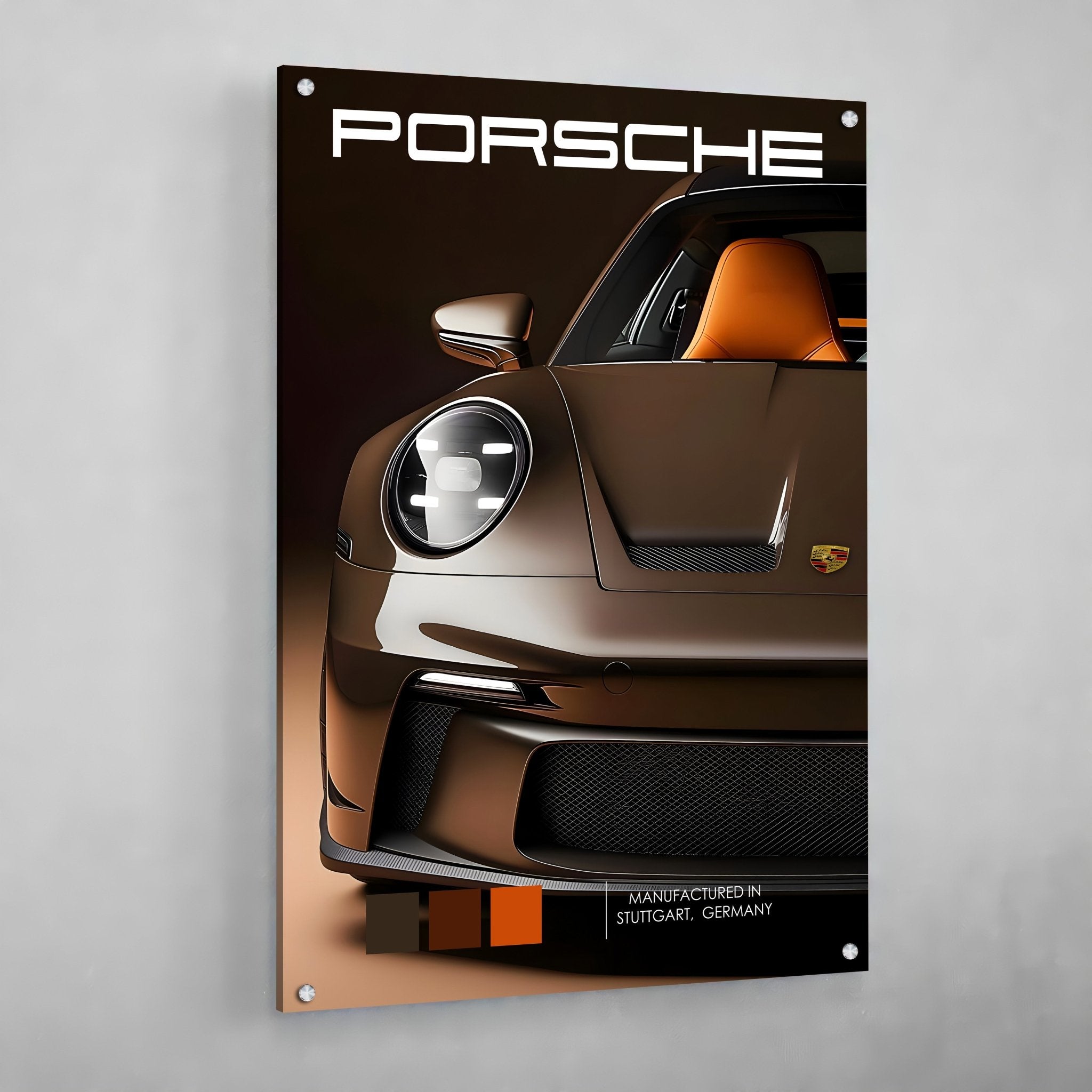 Brown Porsche Wall Art - Luxury Art Canvas