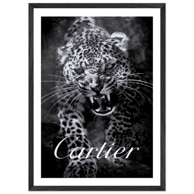 Cartier Leopard Black and White Wall Art - Luxury Art Canvas