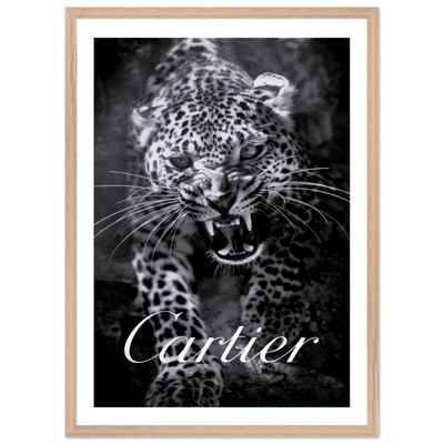 Cartier Leopard Black and White Wall Art - Luxury Art Canvas