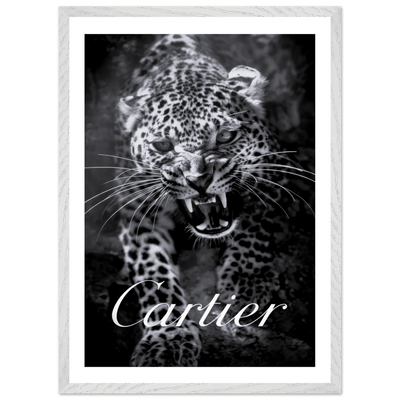 Cartier Leopard Black and White Wall Art - Luxury Art Canvas