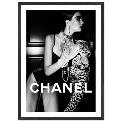 Chanel Leopard Black and White Wall Art - Luxury Art Canvas