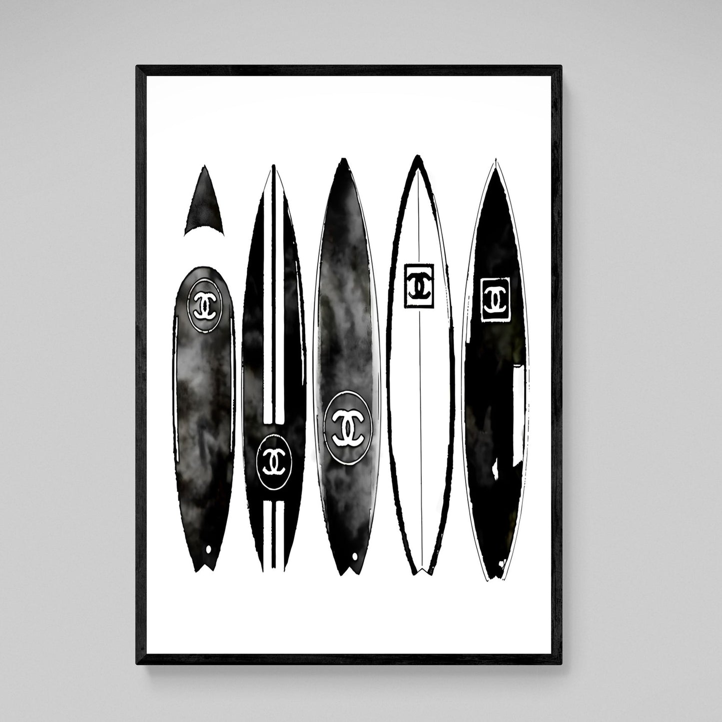 Chanel Surf Poster - Luxury Art Canvas