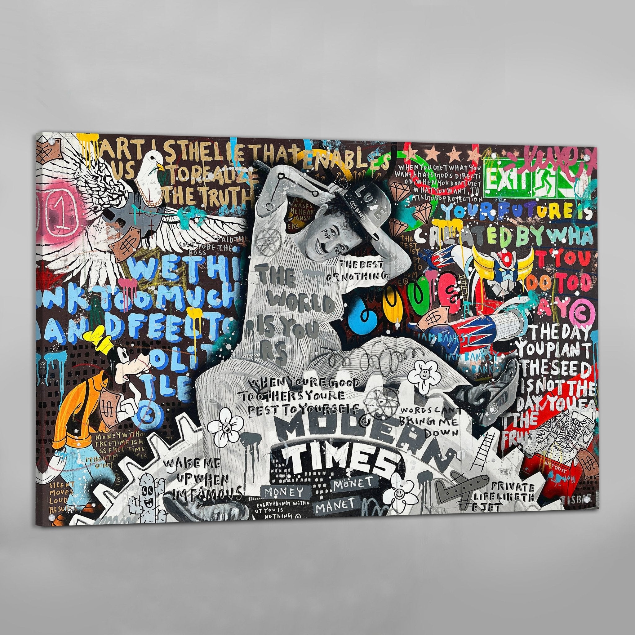 Chaplin Graffiti Canvas - Luxury Art Canvas